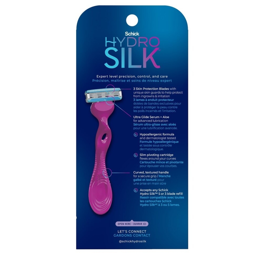 🐢2/$15 Schick Hydro Silk 3-Blade Razor + 3 Razor Blade Refills - Picture 7 of 13